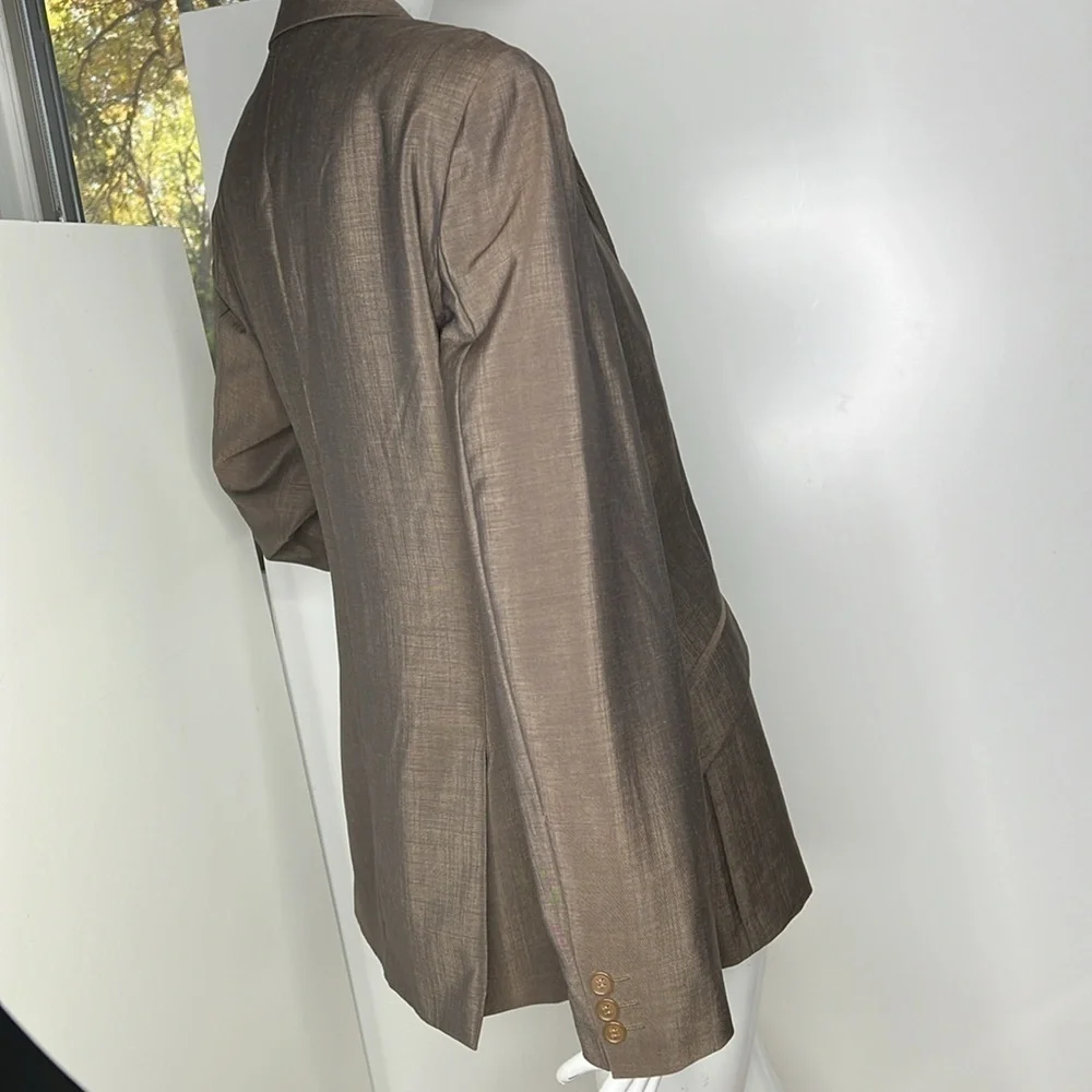 MaxMara Sz 44 /14 Double Breasted Double Vented Summer Wool Mohair Fillet Blazer